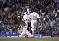 Sameer Dighe and Harbhajan Singh celebrate the Chennai triumph. Pic: Allsport